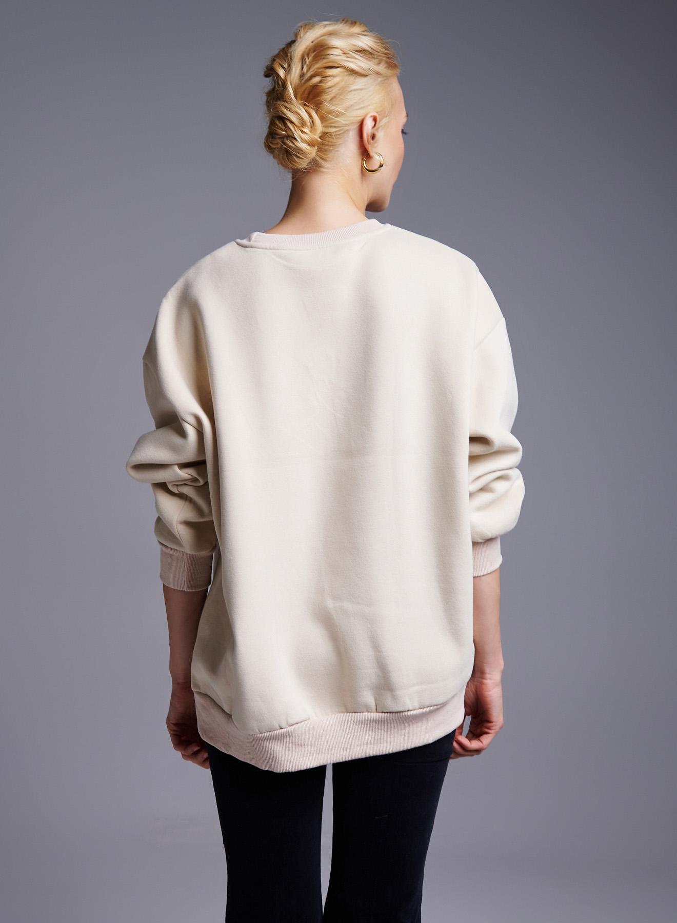 Cream printed Sweatshirt Lara - 4