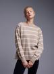 Beige-White striped Sweater with round neckline Cashmere Blend - 2