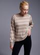 Beige-White striped Sweater with round neckline Cashmere Blend - 3