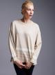 Beige-White Sweater with stripes Finery - 1