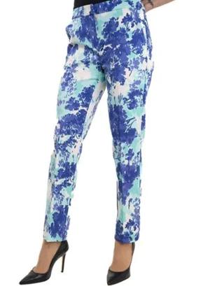 Patterned straight-fit trousers - 20215