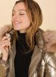 Puffer jacket with detachable hood with detachable eco fur - 1