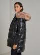 Puffer jacket with zip on the side and hood with fur - 2