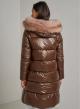 Long puffer jacket with detachable hood with detachable eco fur - 3