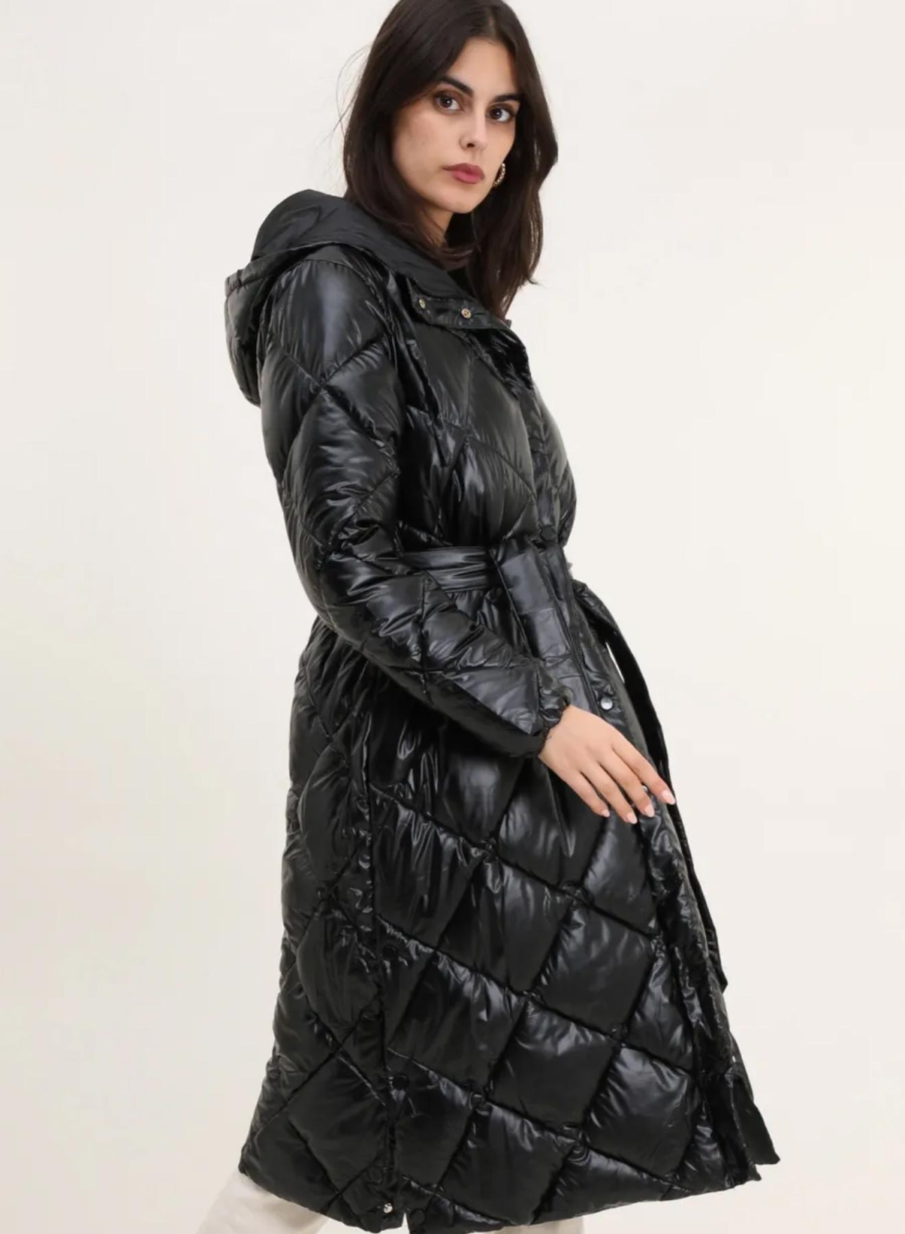 Quilted puffer jacket with hood - 3