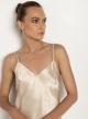 Champagne long silky touch Dress with straps Greek Archaic Kori - 1