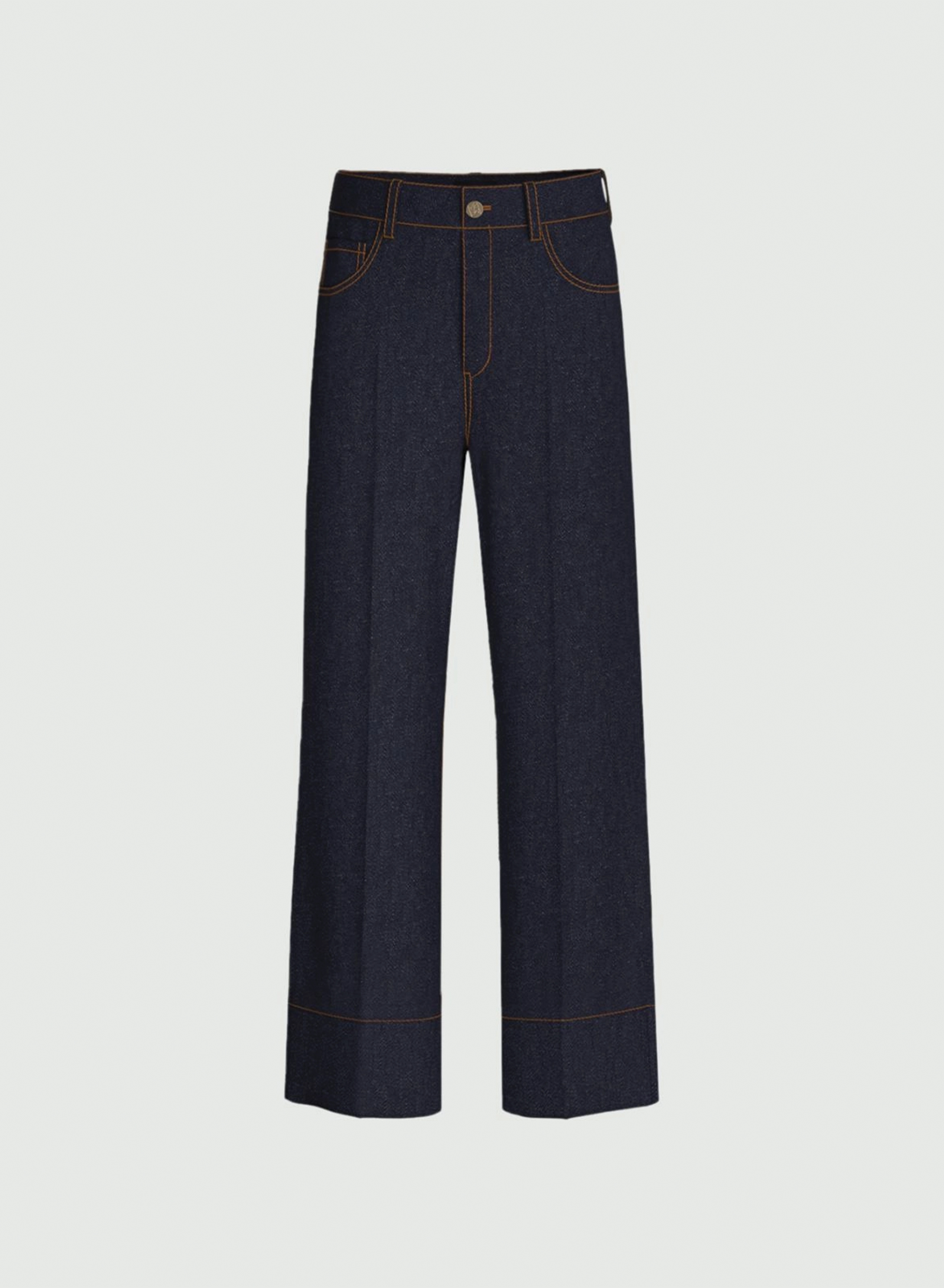 Navy Blue Τζιν Παντελόνι σε ίσια γραμμή Emme Marella - 4