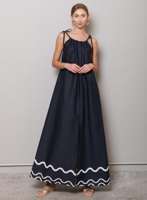 Navy Blue μακρύ Φόρεμα "Maje" Capetanissa - 32337