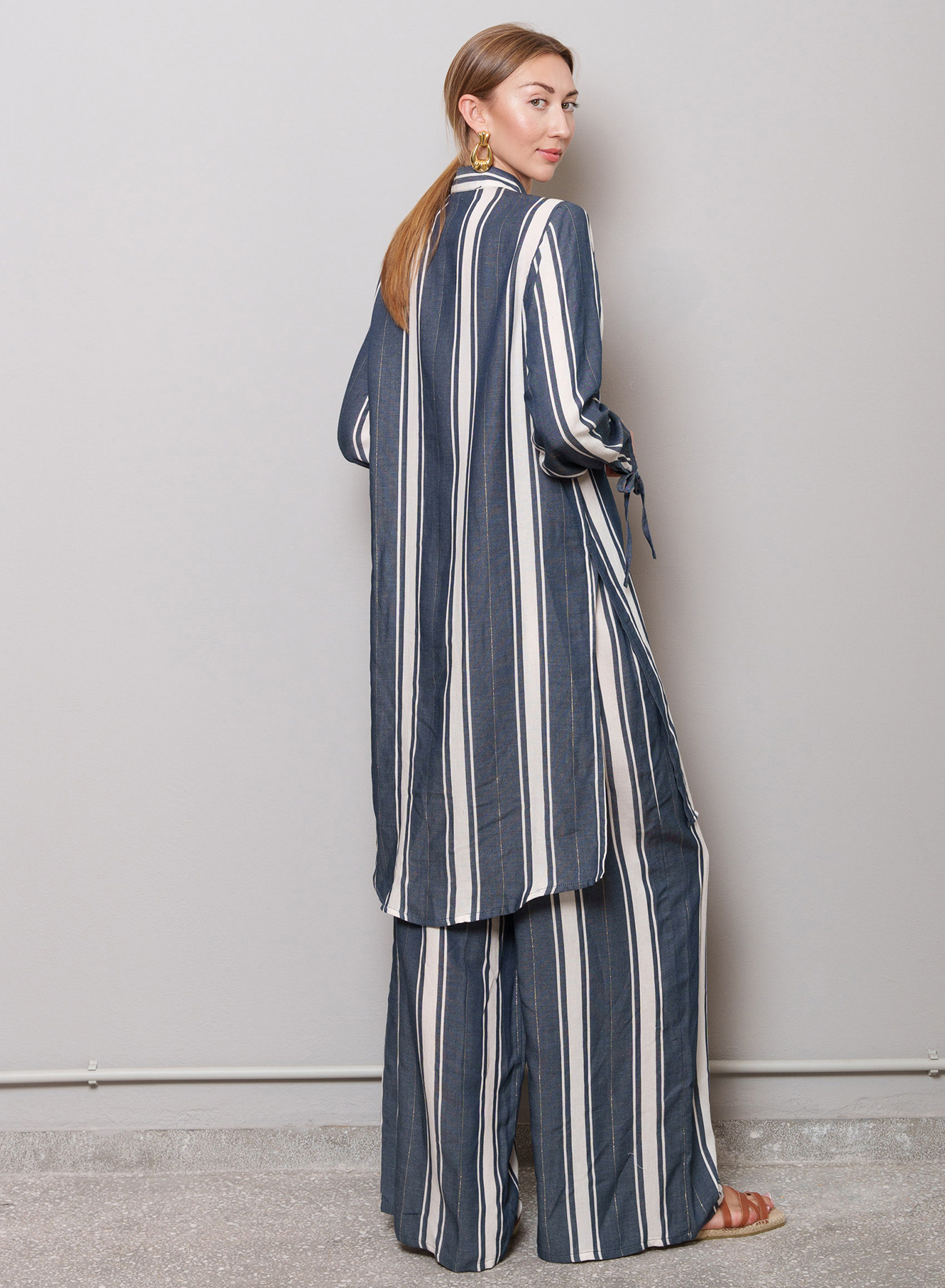 Blue-White Shirtdress with wide stripes "MARTA" Capetanissa - 3