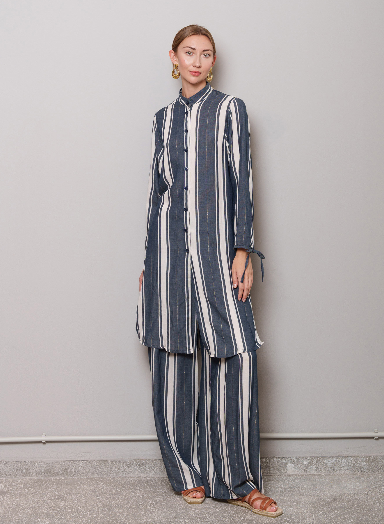 Blue-White Shirtdress with wide stripes "MARTA" Capetanissa - 6