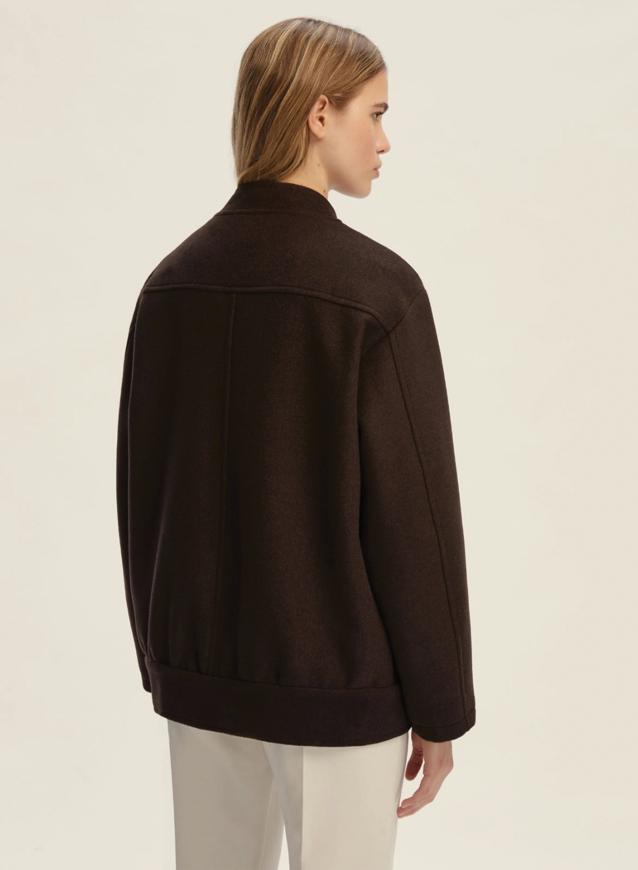 Brown wool blended bomber Jacket Emme Marella - 1