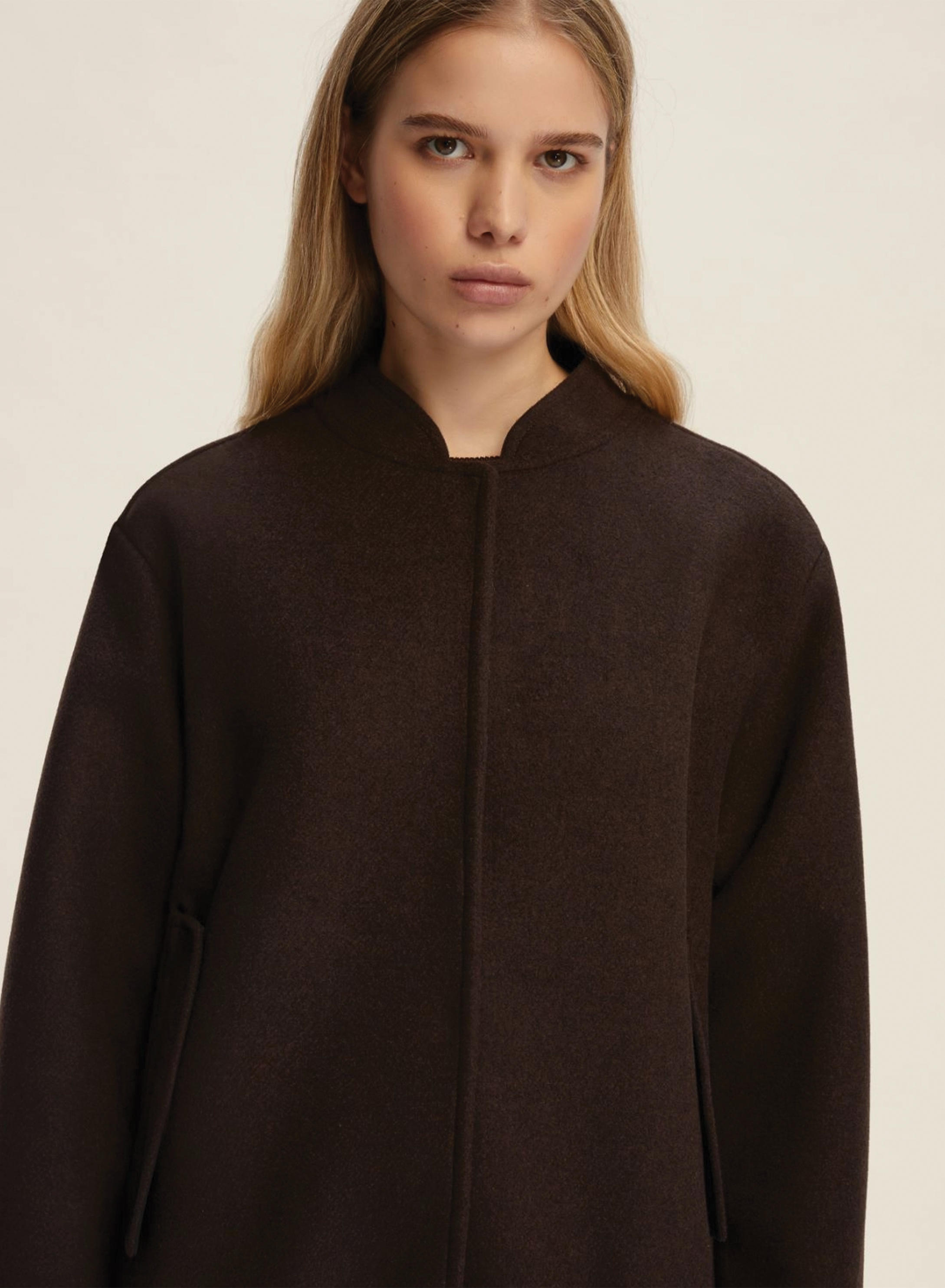 Brown wool blended bomber Jacket Emme Marella - 3