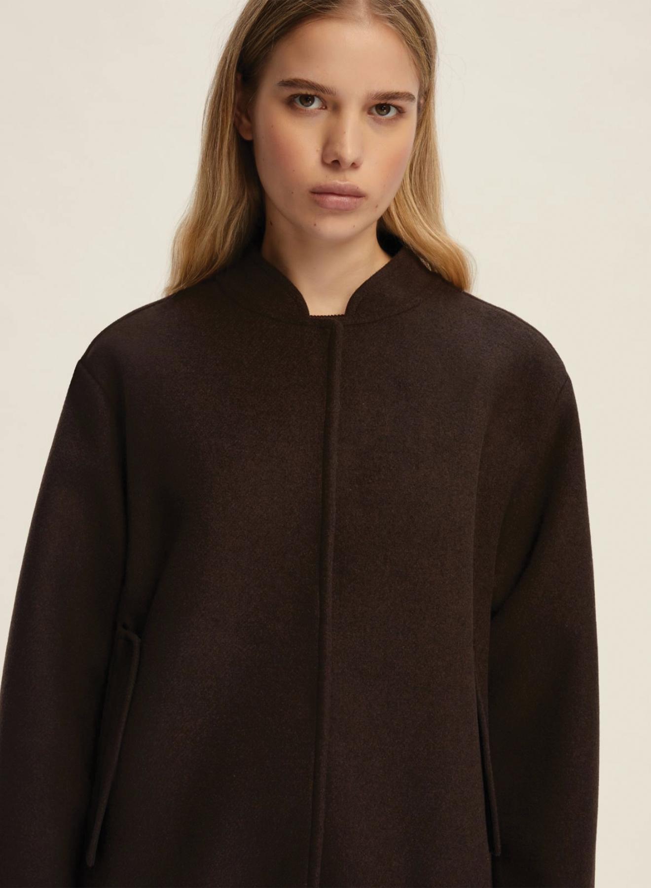 Brown wool blended bomber Jacket Emme Marella - 4
