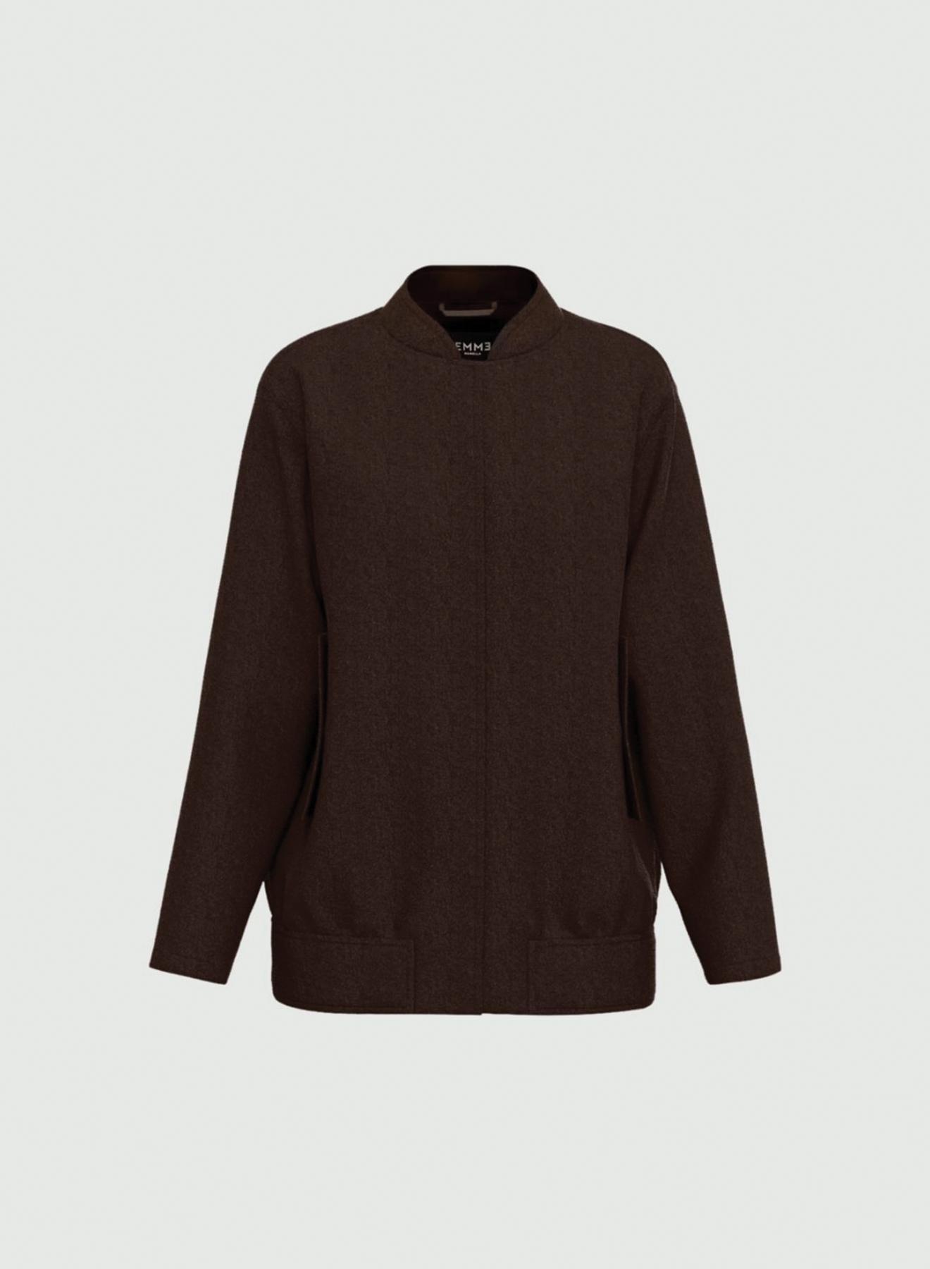 Brown wool blended bomber Jacket Emme Marella - 5