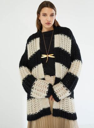 Knitted cardigan with stripes - 10631