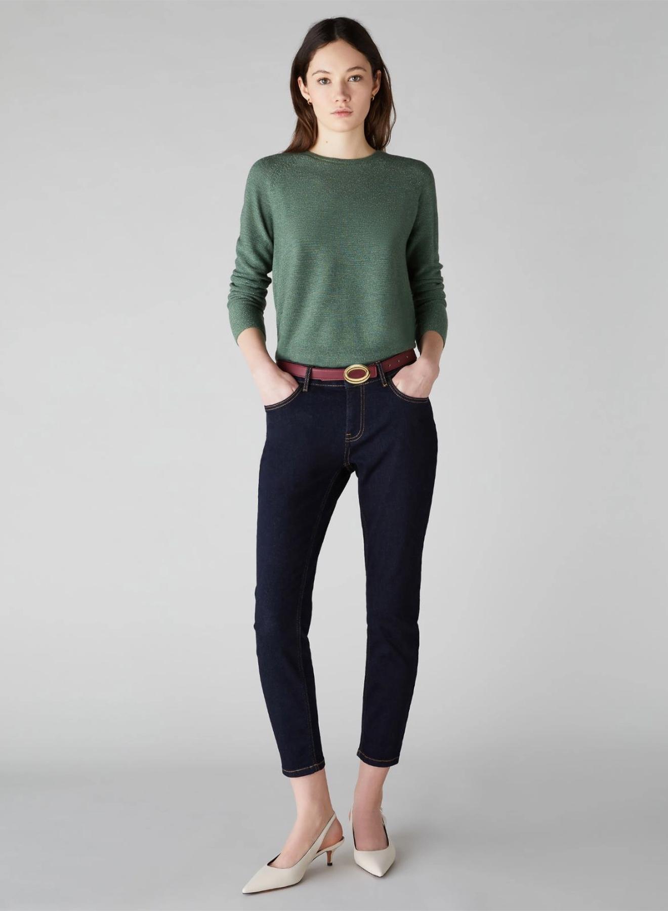 Navy Blue skinny stretch cotton Jeans Emme Marella - 2