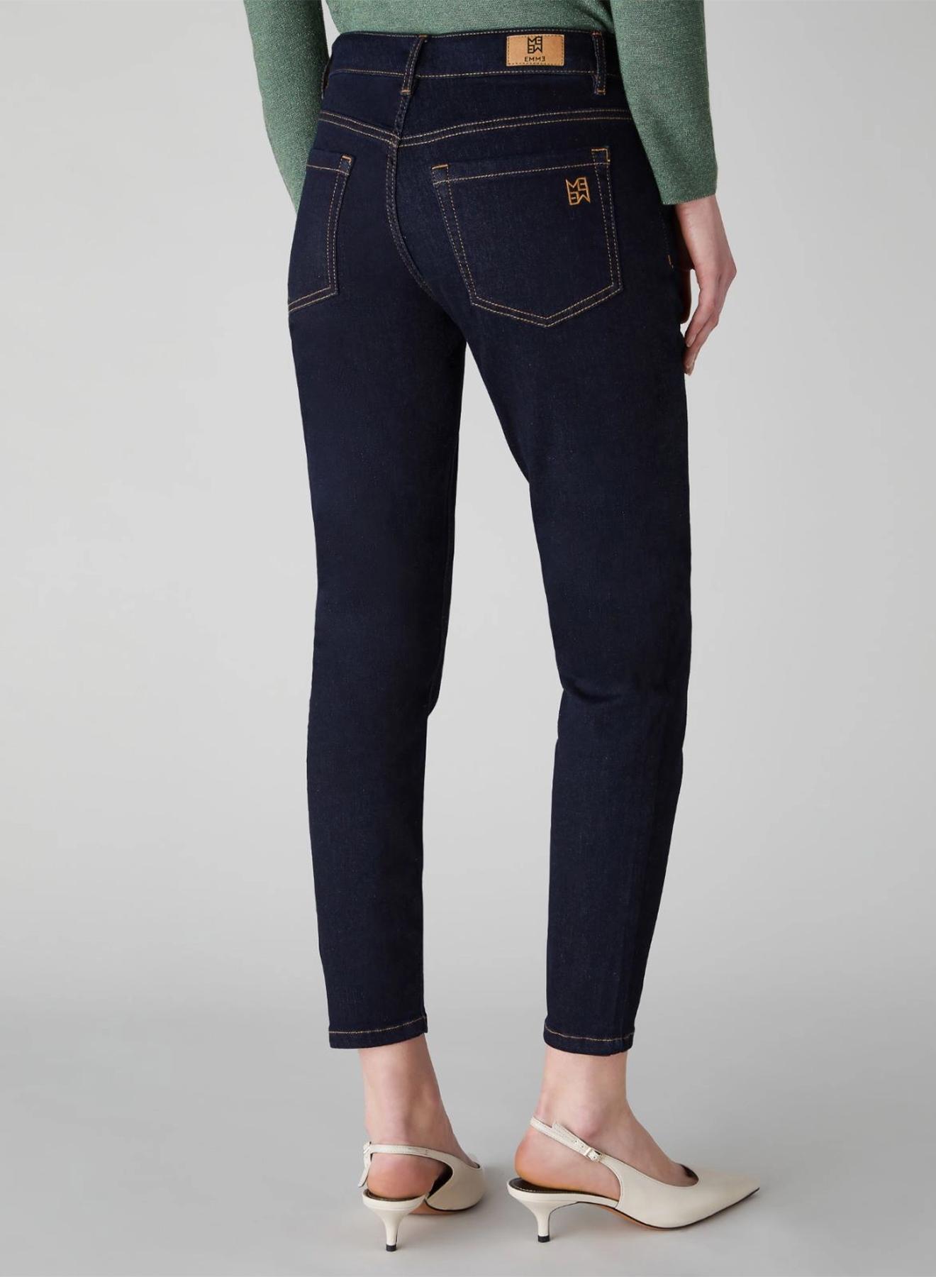 Navy Blue skinny stretch cotton Jeans Emme Marella - 3