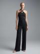 Black straight fit Trousers with elasticated rear waistband Imperial - 1