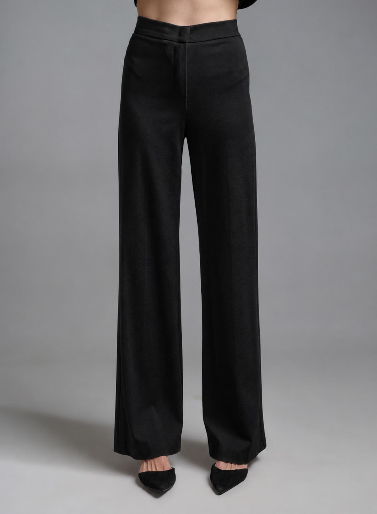 Black straight fit Trousers with elasticated rear waistband Imperial - 3
