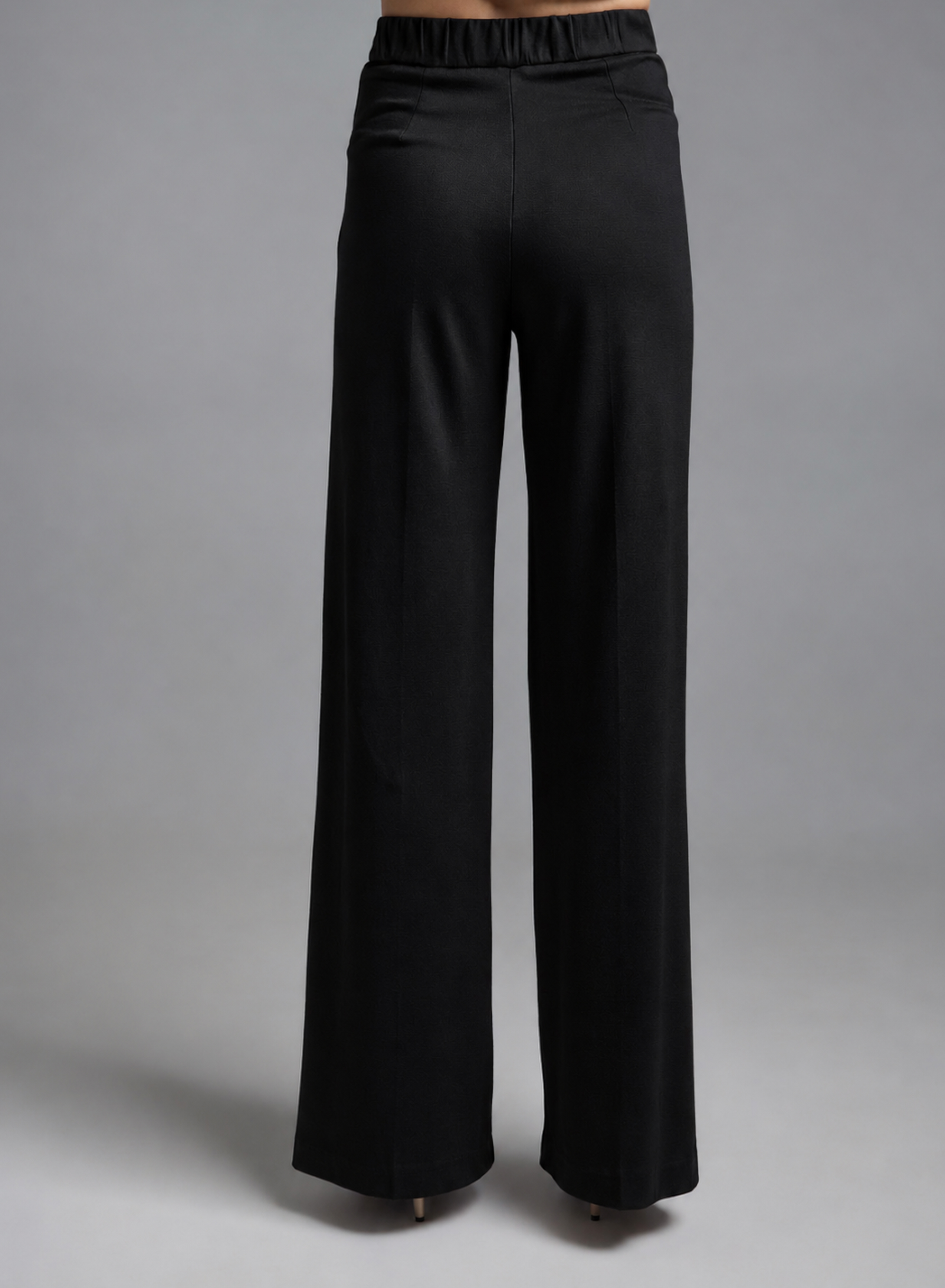 Black straight fit Trousers with elasticated rear waistband Imperial - 3