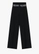 Black high waisted straight fit Trousers with mesh waistband Imperial - 3
