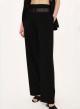Black high waisted straight fit Trousers with mesh waistband Imperial - 1