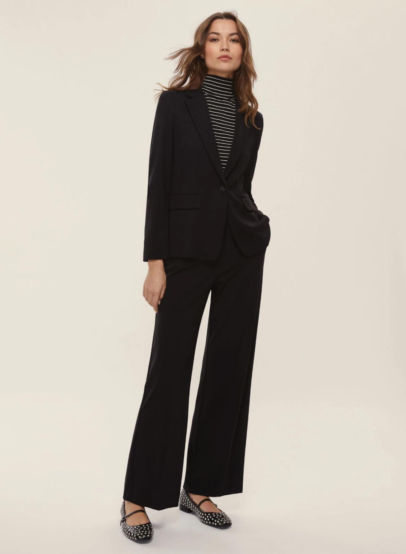 Black straight fit Trousers Emme Marella - 1