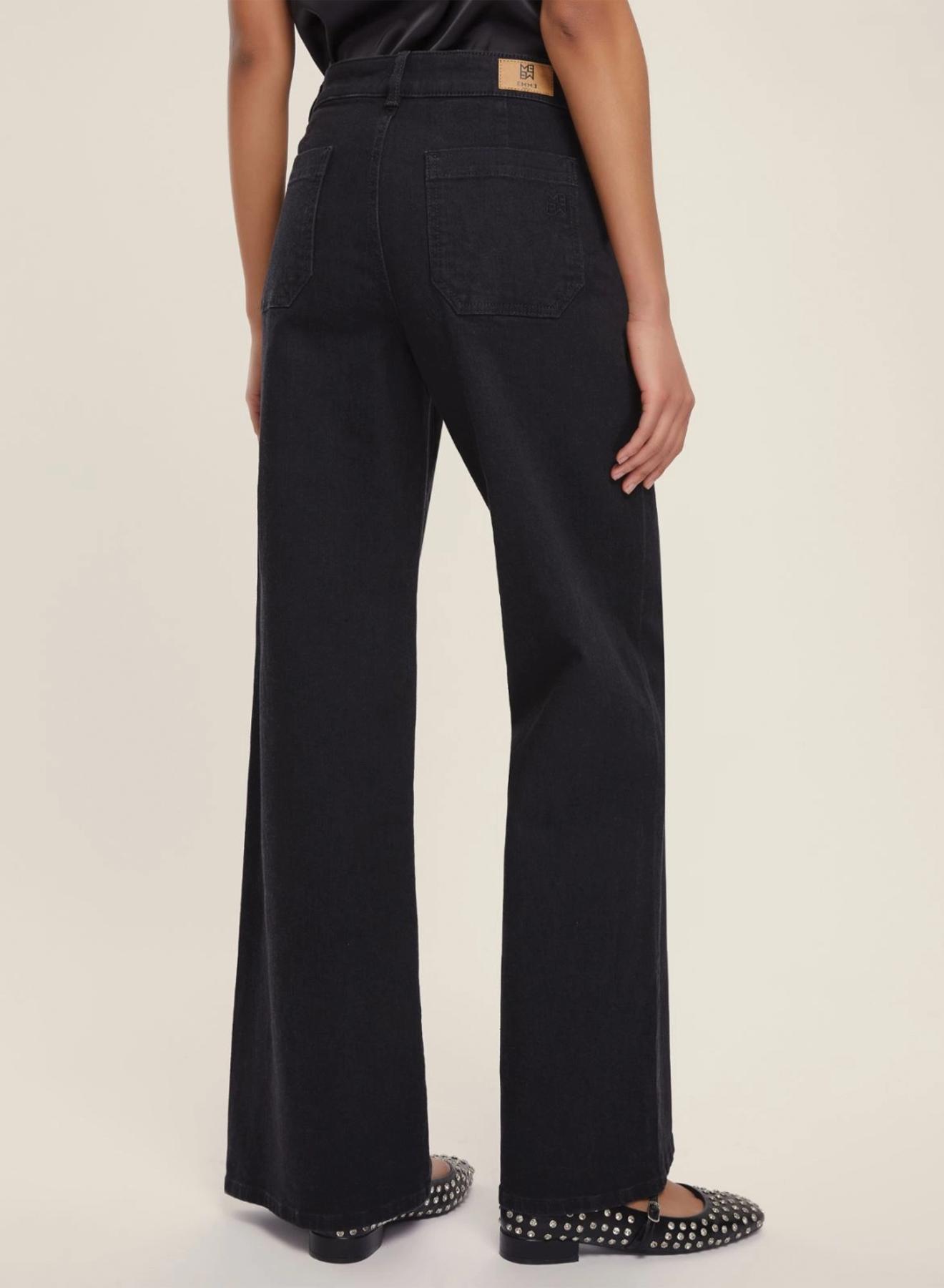 Black straight fit Jeans with patch pockets Emme Marella - 2