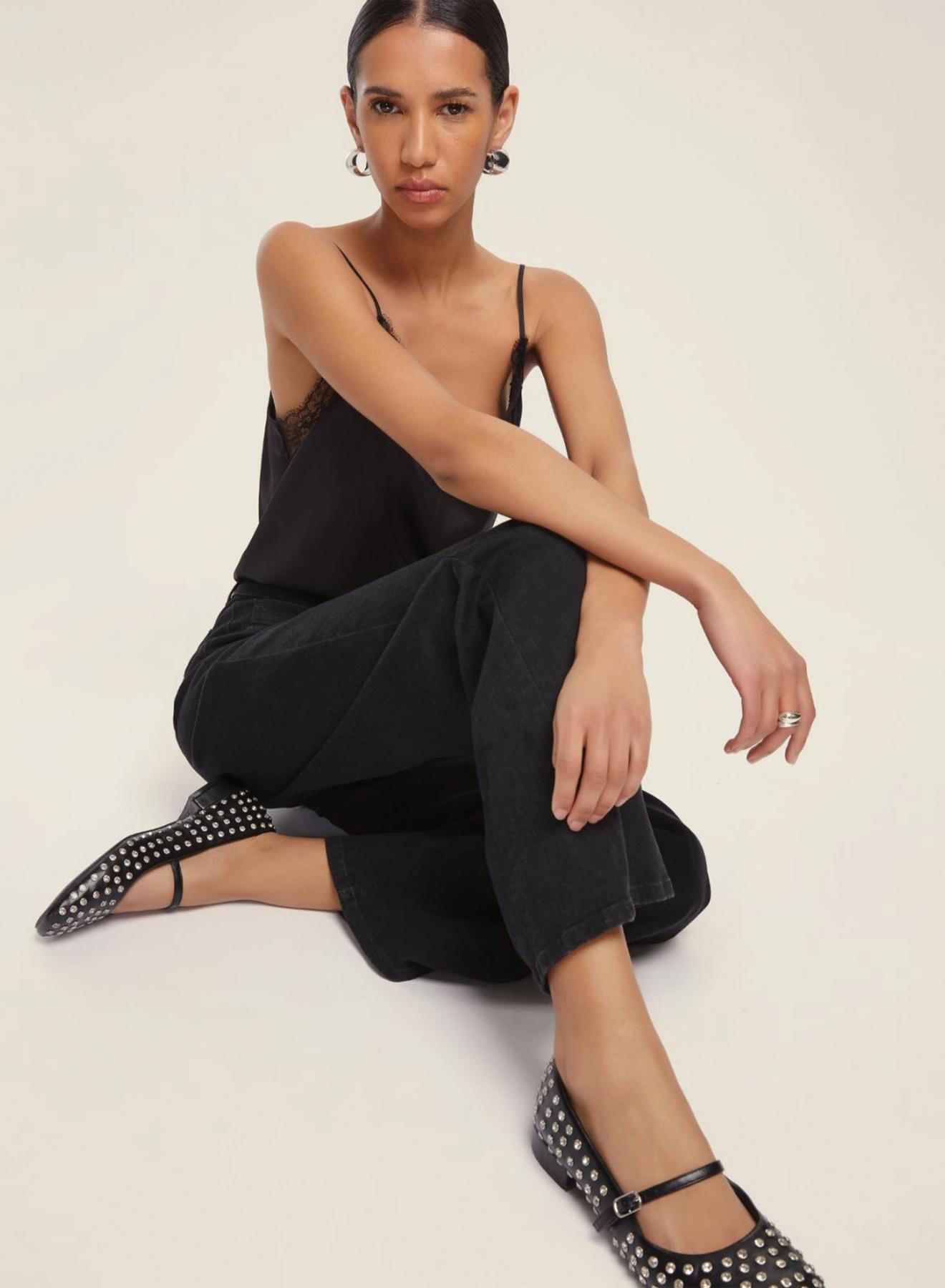 Black straight fit Jeans with patch pockets Emme Marella - 3