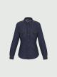 Navy Blue slim fit Jean Shirt Emme Marella - 3