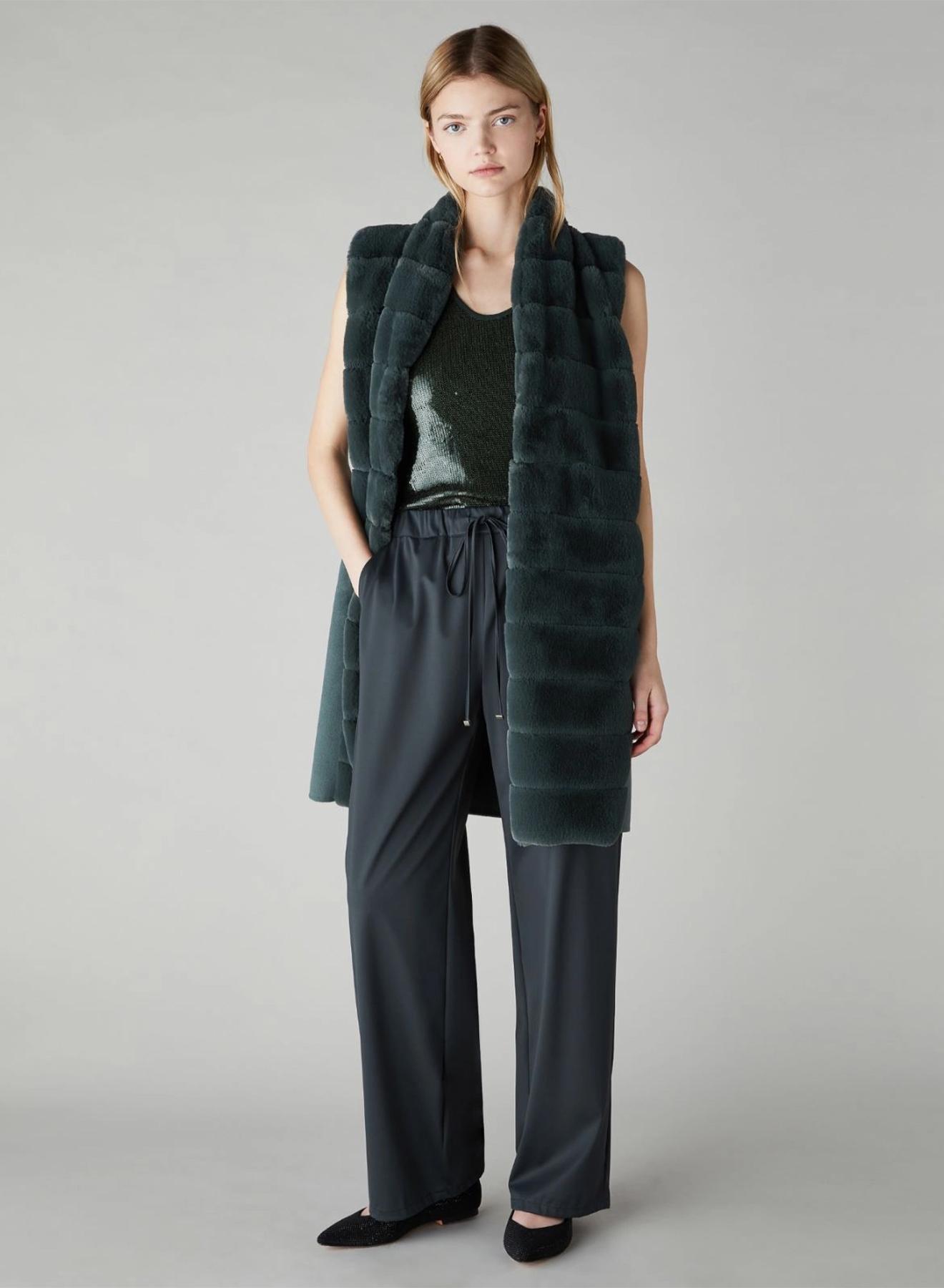 Green long quilted, padded Gilet Emme Marella - 1