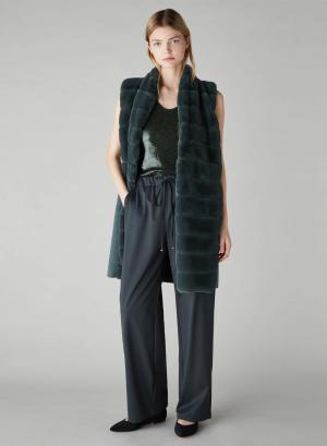 Green long quilted, padded Gilet Emme Marella - 34281