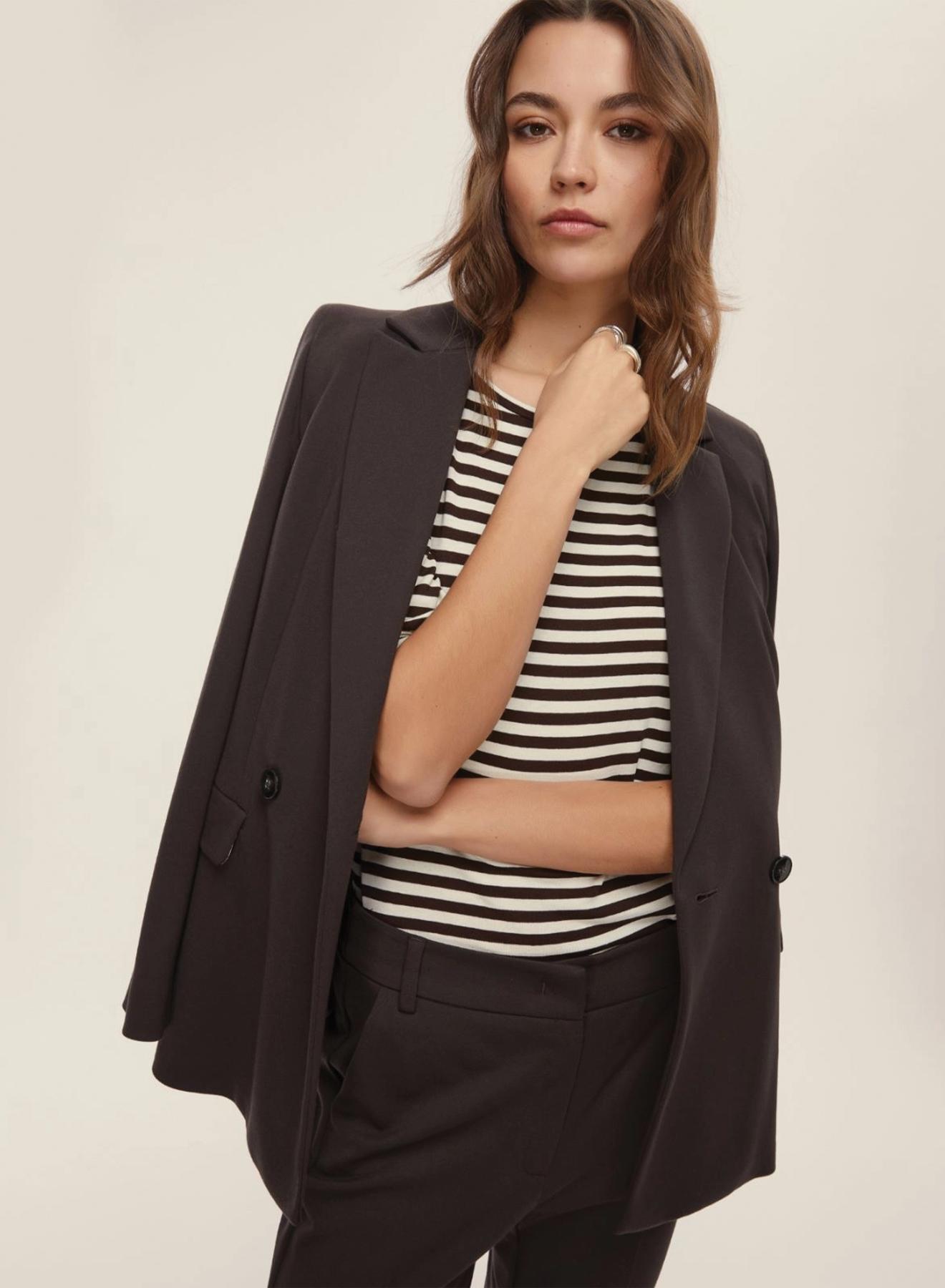 Brown long-sleeved sailor-striped T-shirt with long sleeves Emme Marella - 3