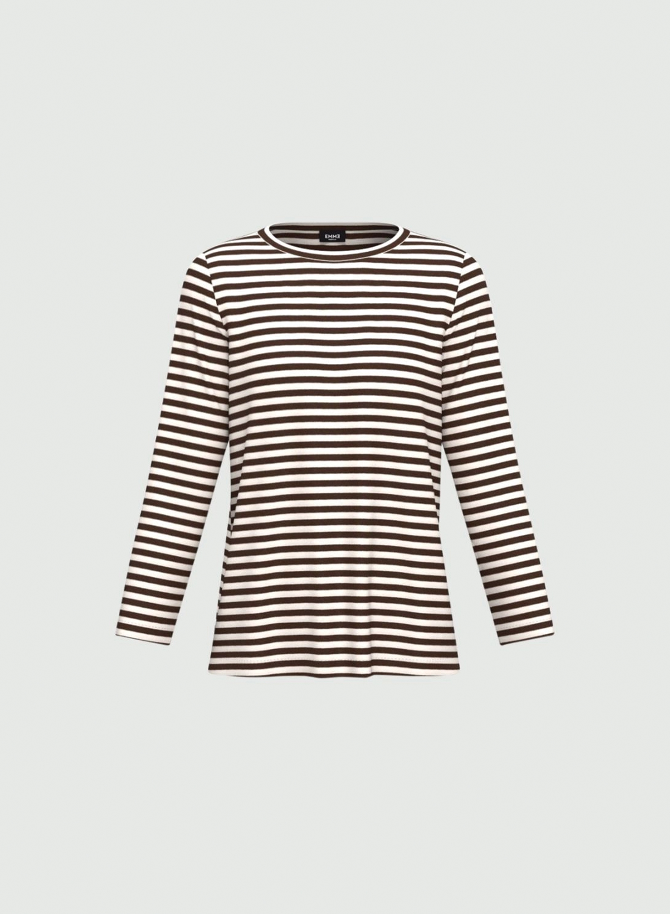 Brown long-sleeved sailor-striped T-shirt with long sleeves Emme Marella - 4
