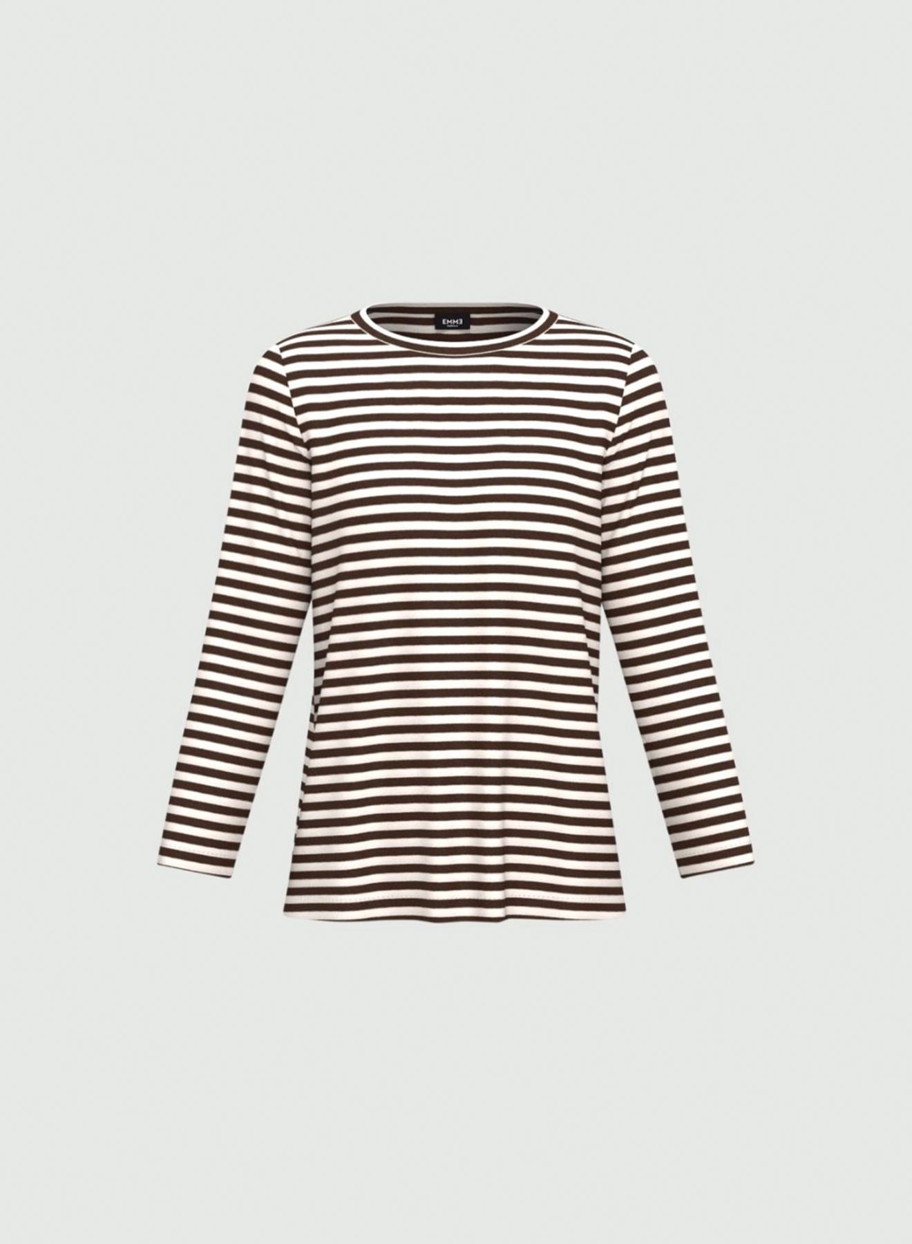 Brown long-sleeved sailor-striped T-shirt with long sleeves Emme Marella - 5