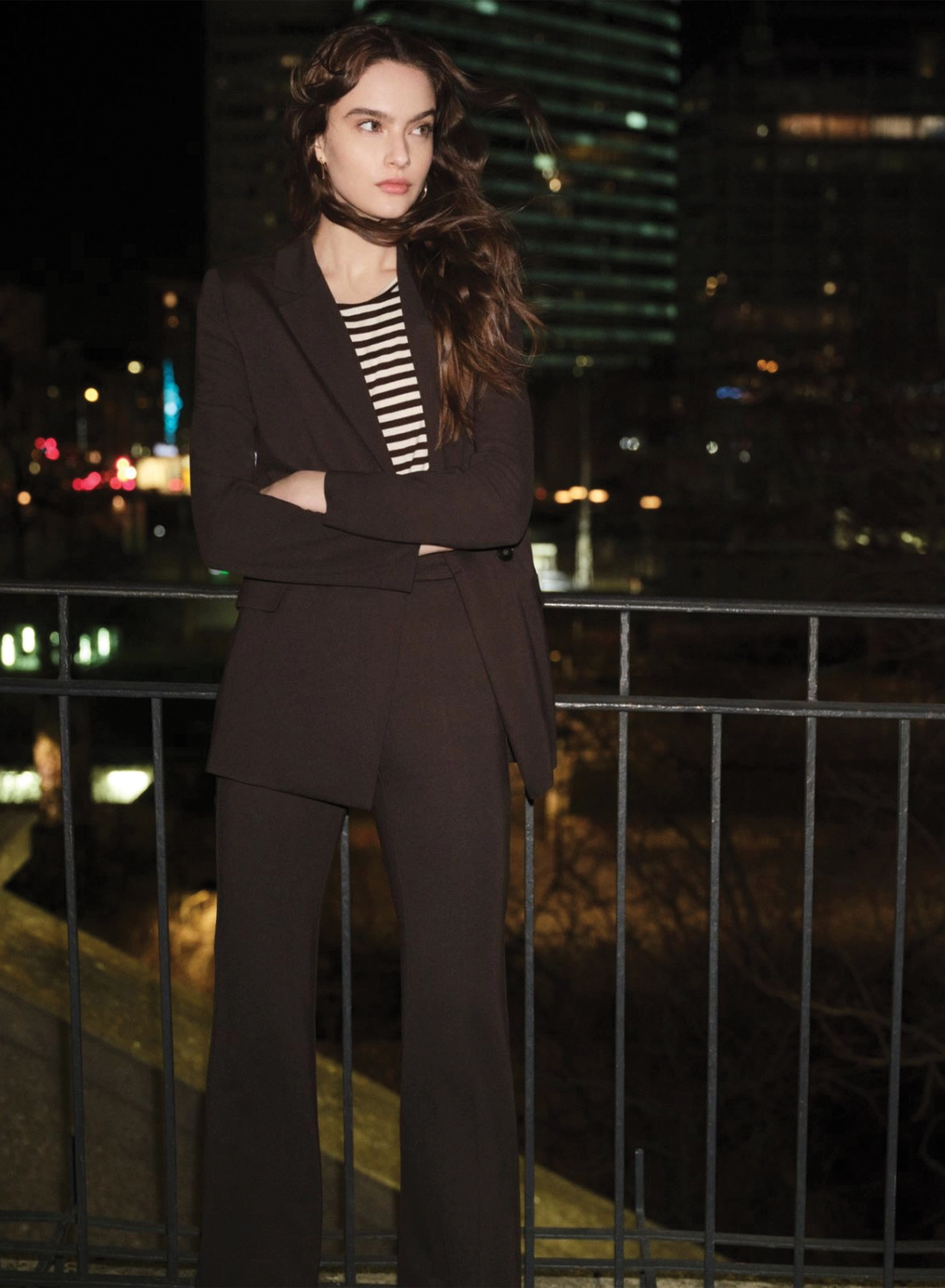 Brown long-sleeved sailor-striped T-shirt with long sleeves Emme Marella - 5