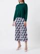 Straight fit trouser with geometric pattern and rubber waistband - 0