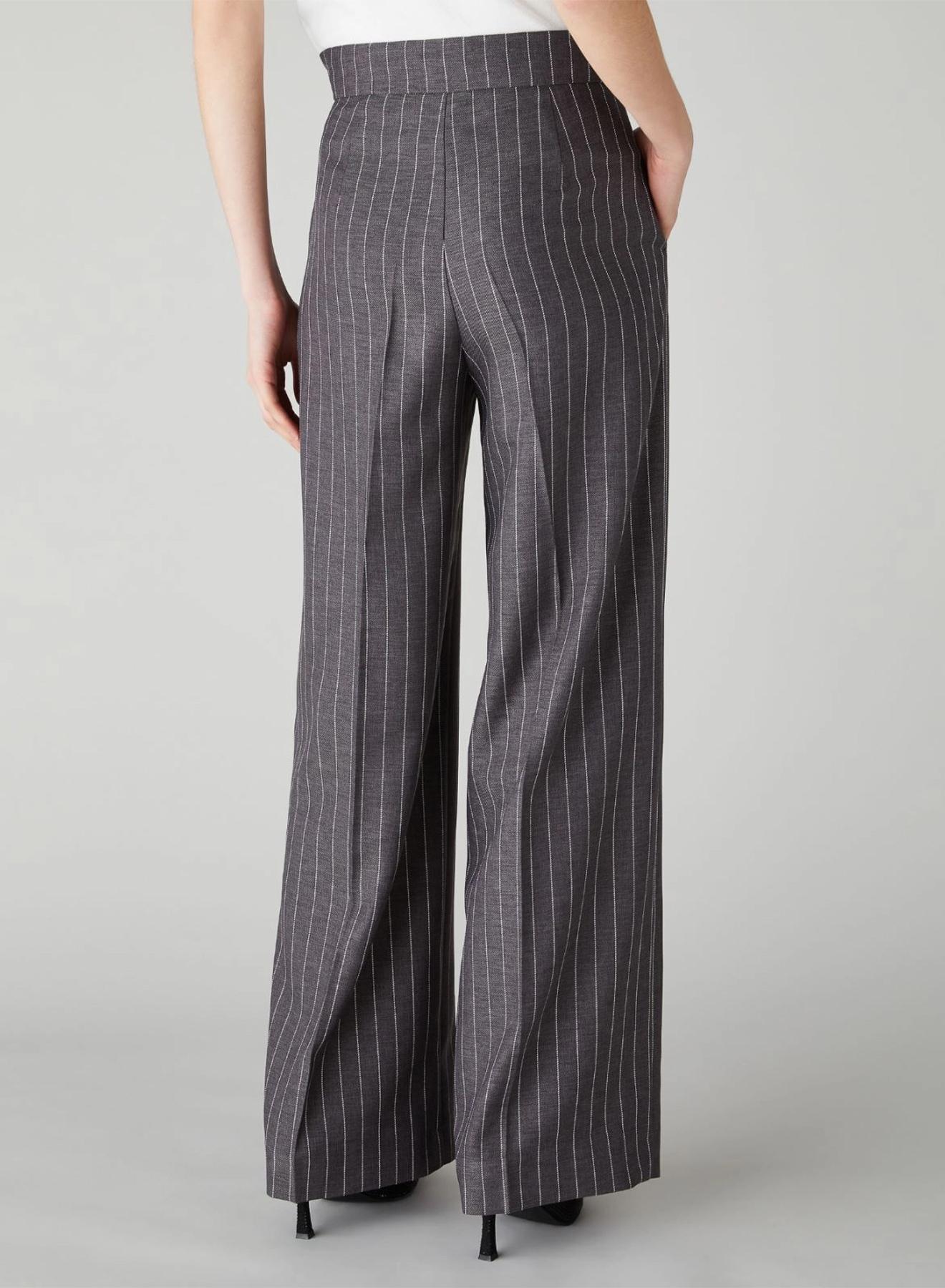 Grey straight leg Trousers with stripes Emme Marella - 3