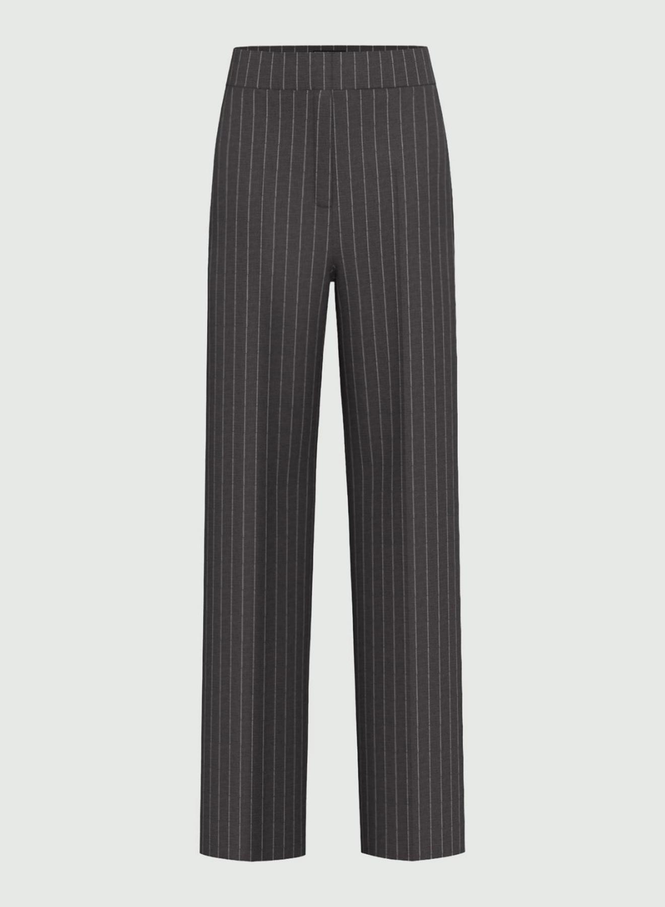 Grey straight leg Trousers with stripes Emme Marella - 4