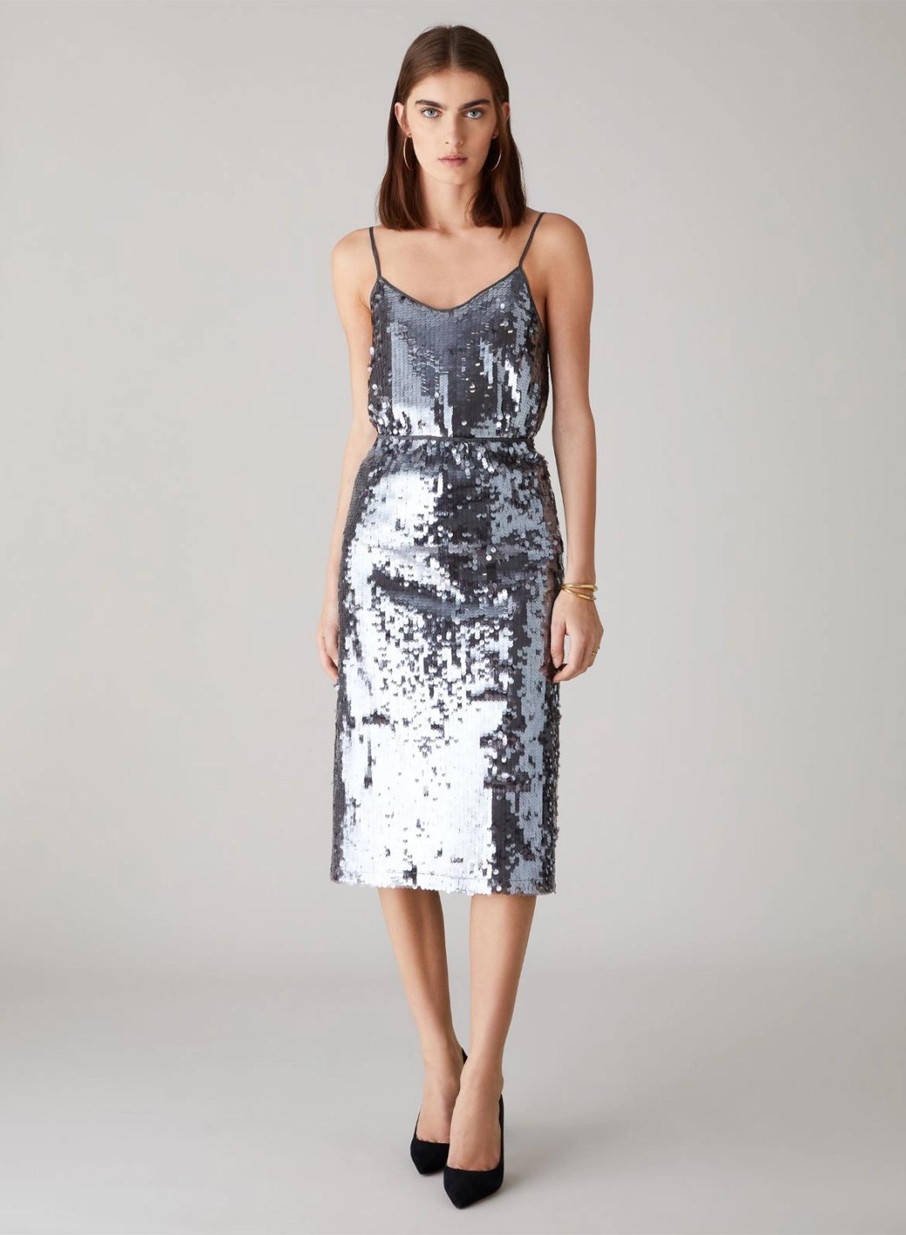 Silver midi sequinned Skirt Emme Marella - 1