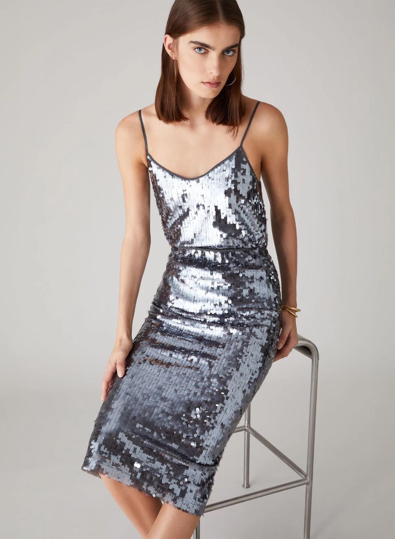 Silver midi sequinned Skirt Emme Marella - 2