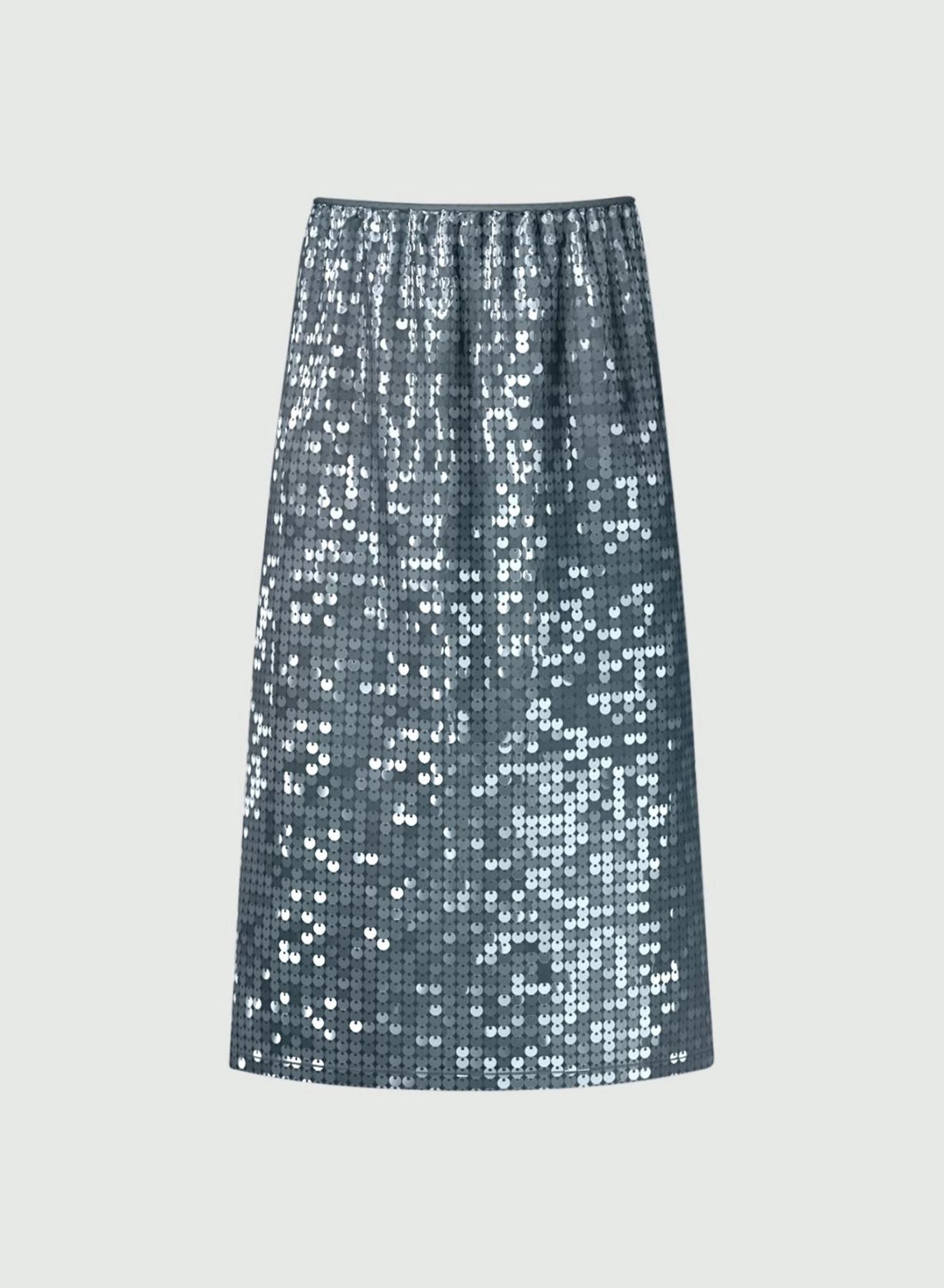 Silver midi sequinned Skirt Emme Marella - 4