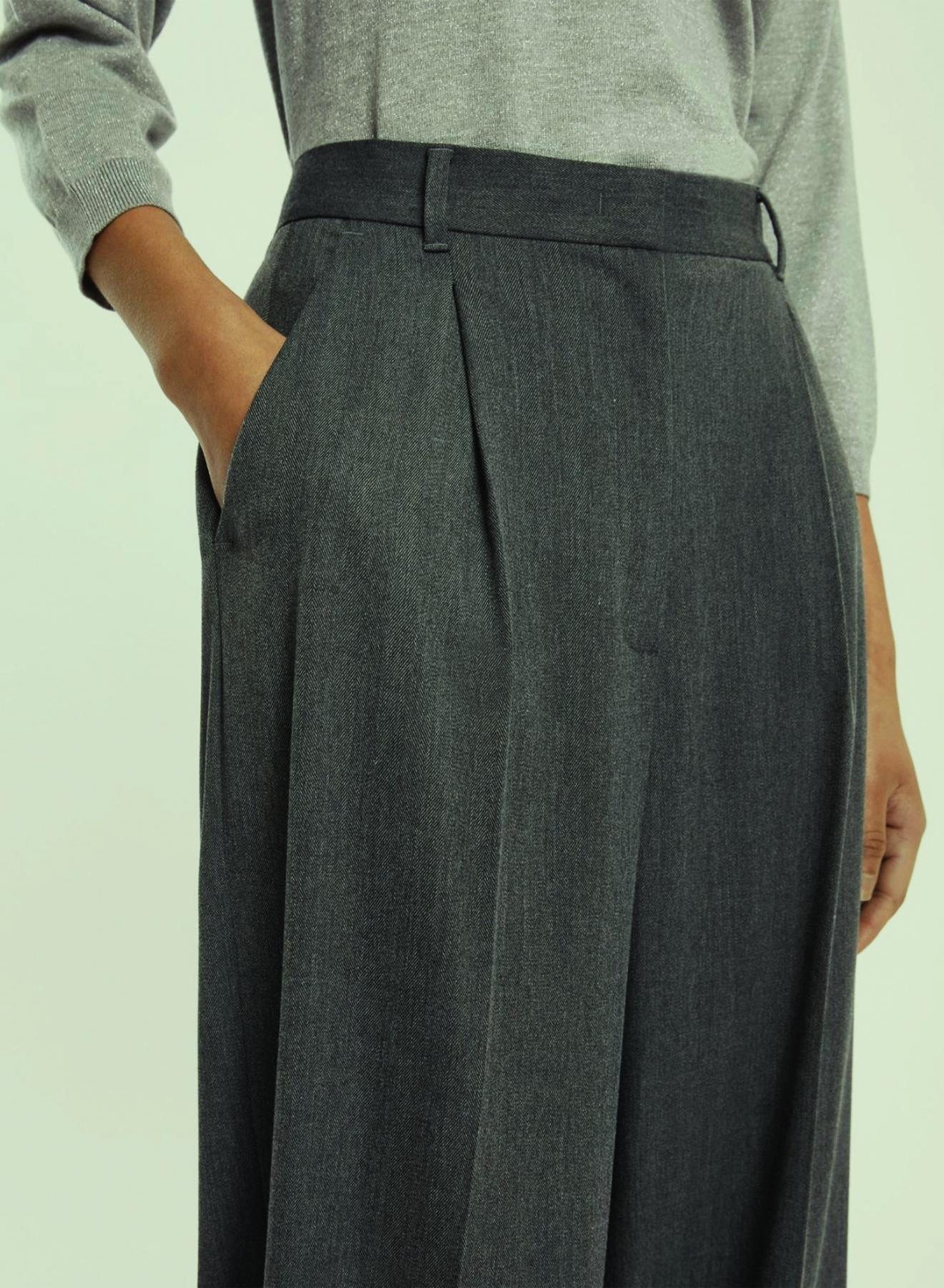 Grey wide legs Trousers with pleats Emme Marella - 4