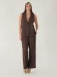 Brown long Vest with lapels and with V neckline R.R. - 1