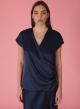 Navy Blue silky touch Φούστα με λάστιχο στη μέση R.R - 2