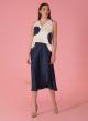Navy Blue silky touch Φούστα με λάστιχο στη μέση R.R - 1