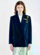Blue Double breasted Jacket with decorative pins and stitched badges Vicolo - 1