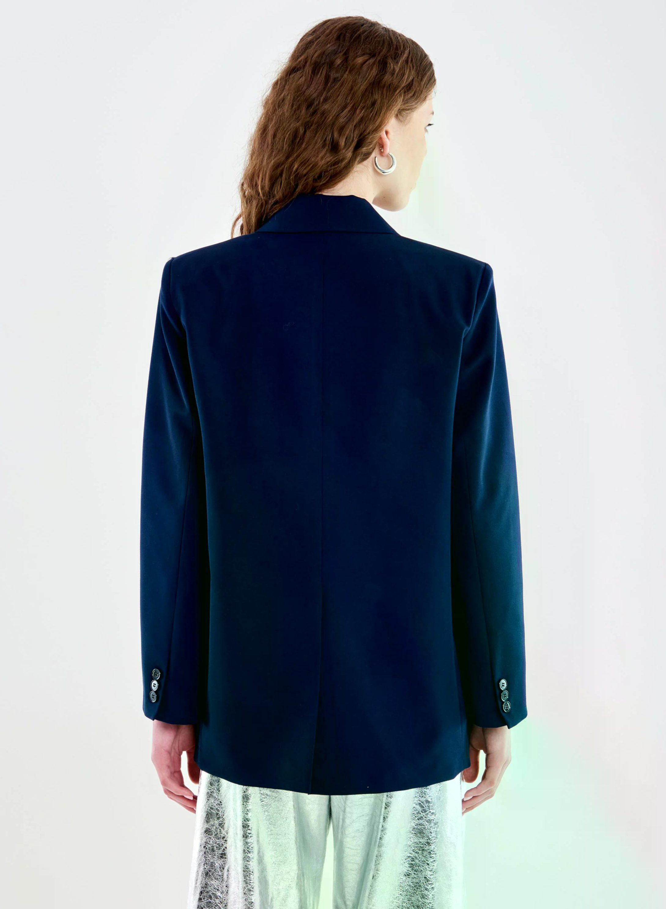 Blue Double breasted Jacket with decorative pins and stitched badges Vicolo - 3