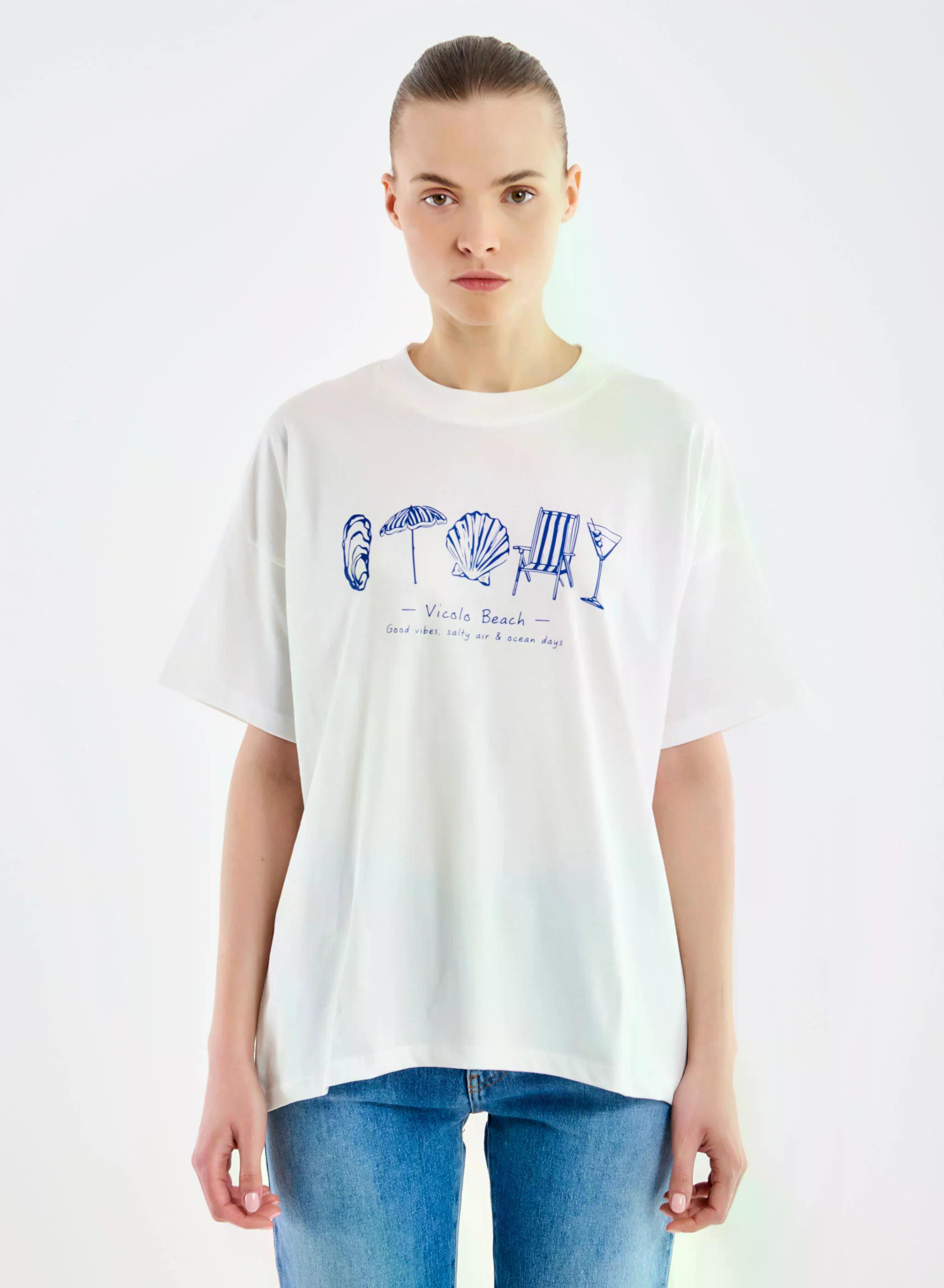 Copy of Pink printed cotton T-Shirt Vicolo - 1