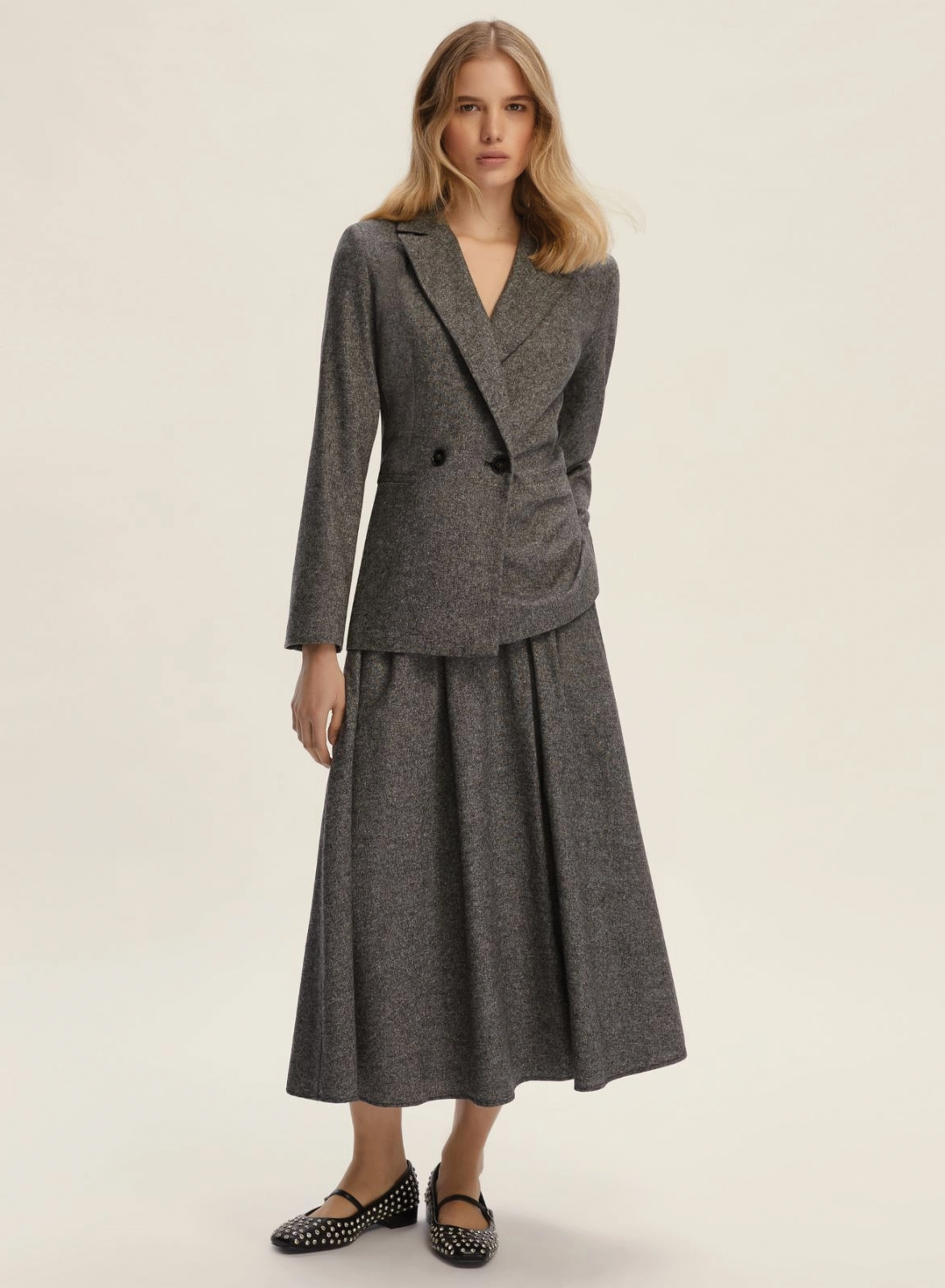 Grey Skirt with rear elasticated waistband Emme Marella - 0
